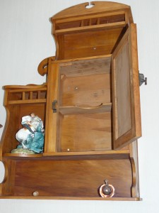wall cabinet, door open